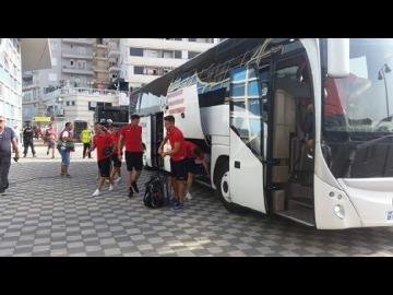 Like never before the albanian team toward Skopje is accompanied by a private security company.